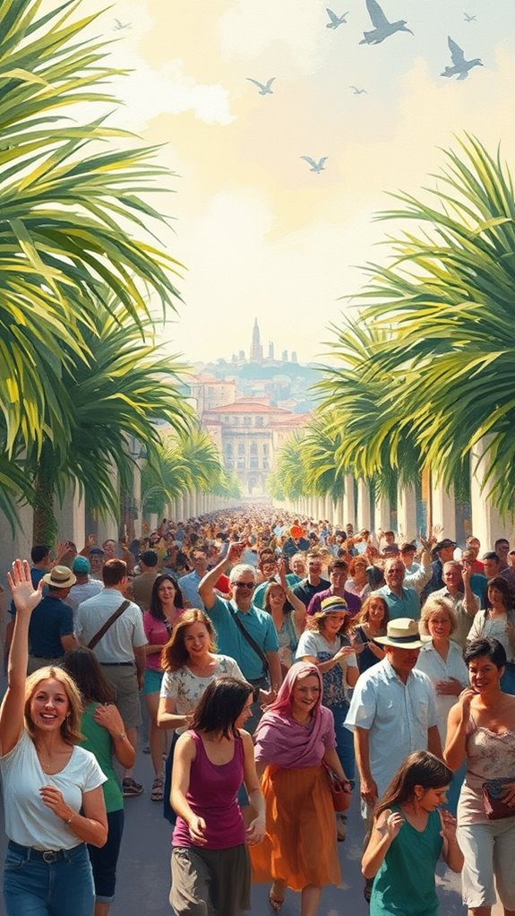 vibrant palm sunday artwork