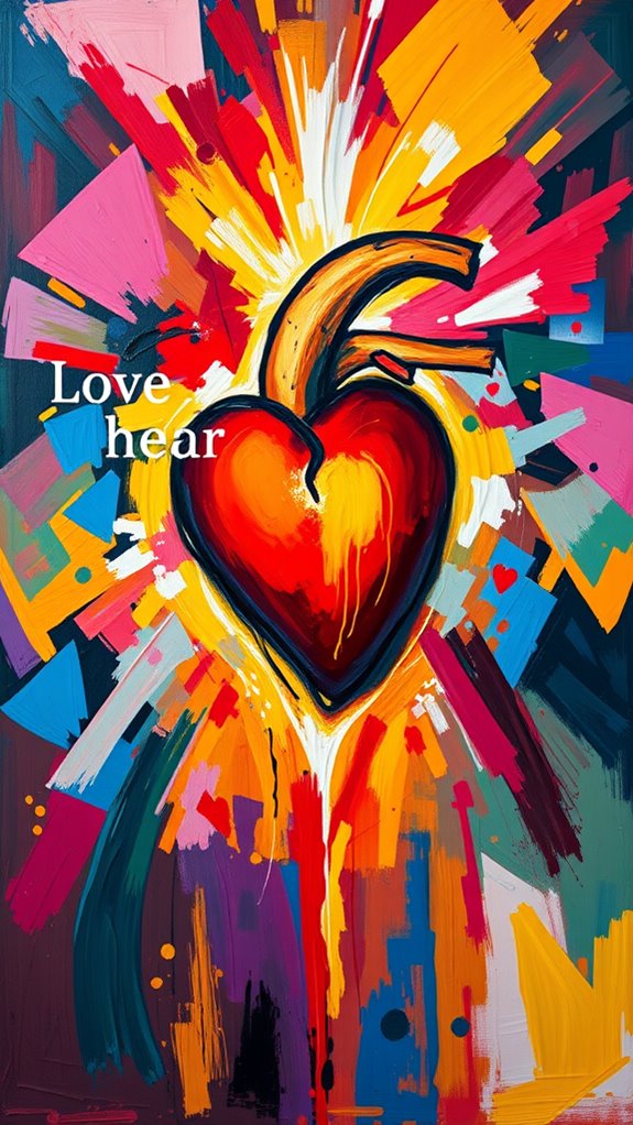 vibrant sacred heart artwork