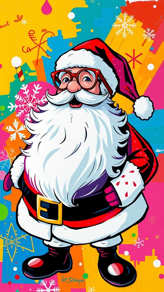vibrant santa claus artwork
