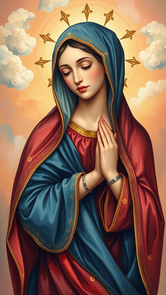 vibrant virgin mary gouache