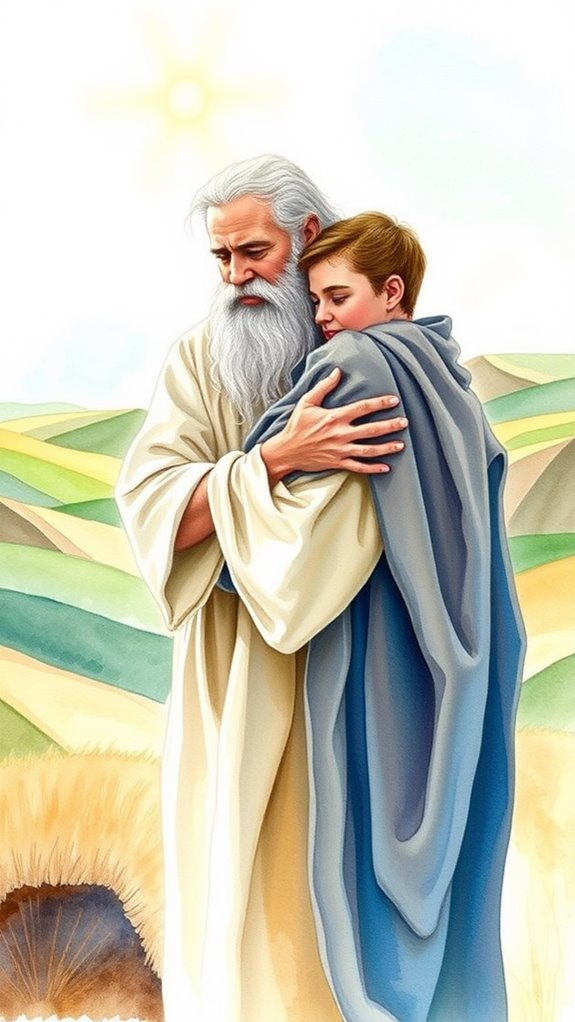 vibrant watercolor biblical scene