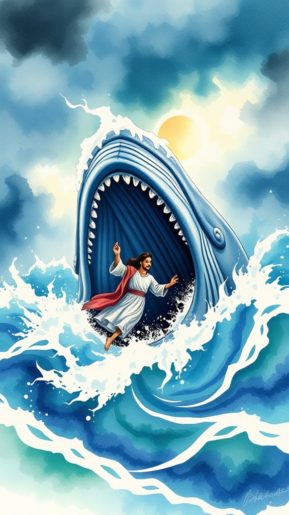 vibrant watercolor biblical scene