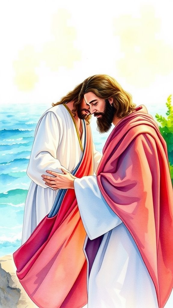 vibrant watercolor forgiveness scene