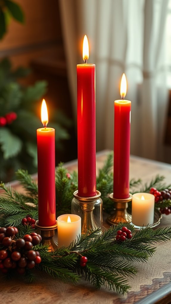 vintage advent candle display