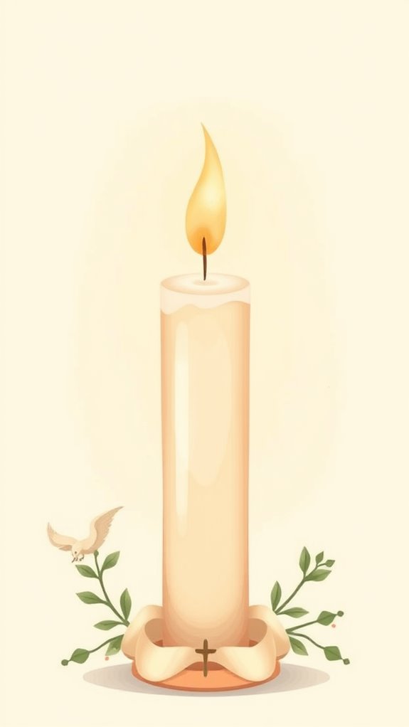 vintage baptism candle clipart