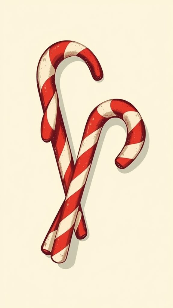 vintage candy cane illustration