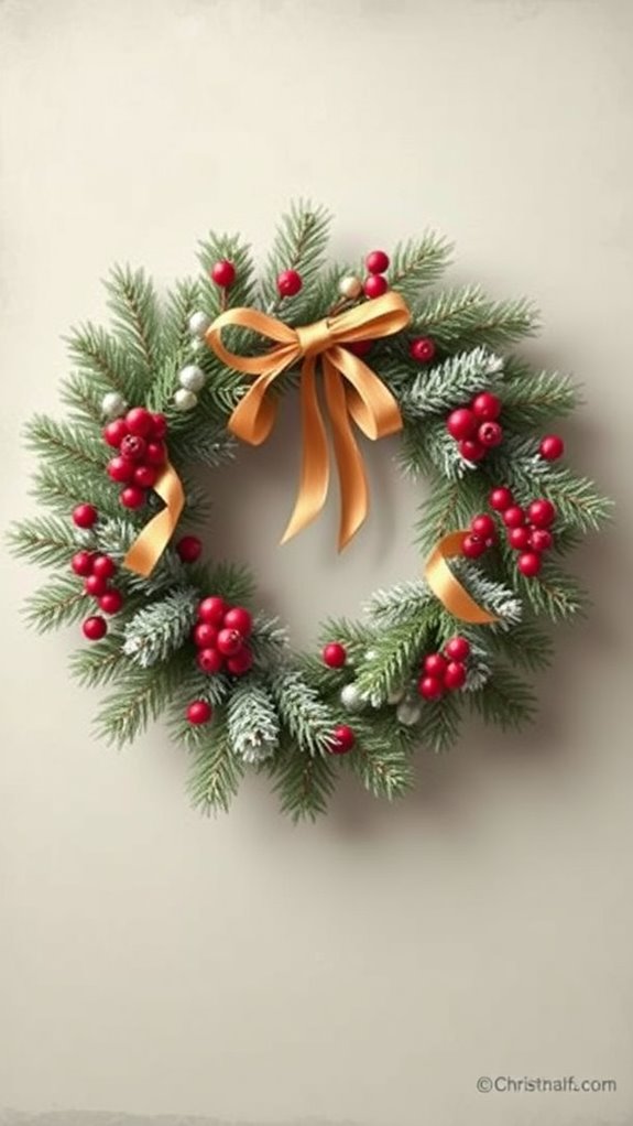 vintage christmas wreath decor