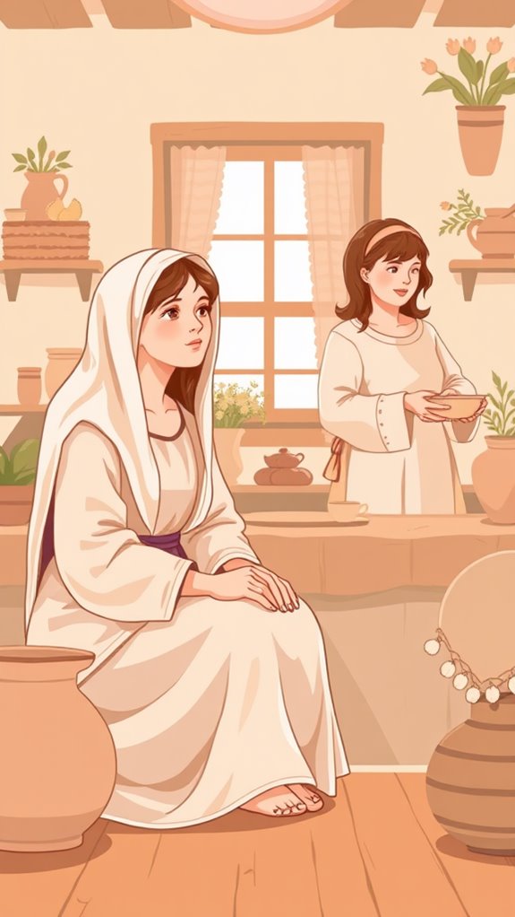 vintage clipart of mary and martha