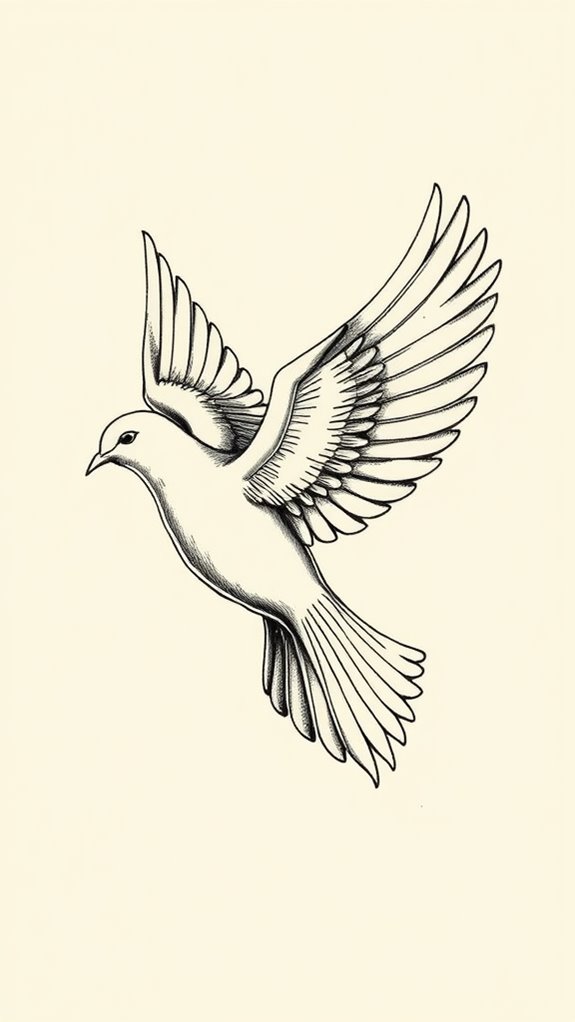 vintage engraved dove imagery