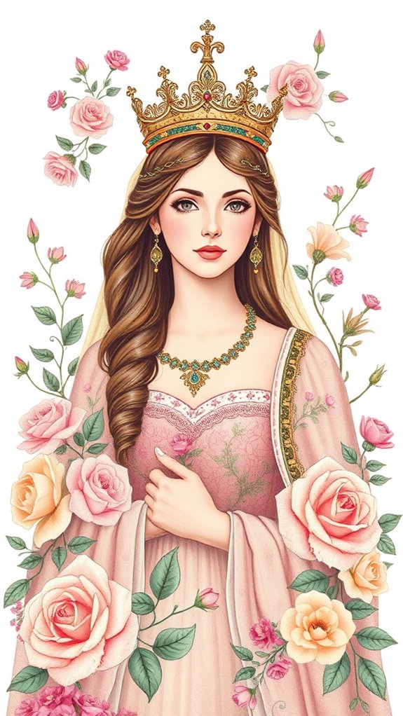 vintage floral queen esther