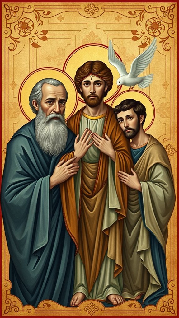 vintage holy trinity icon