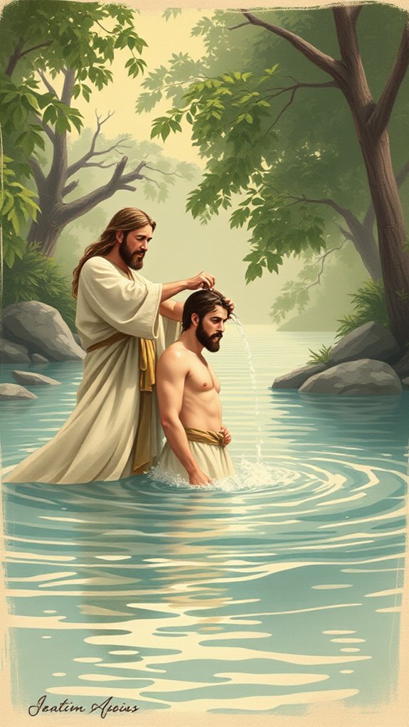 vintage jesus baptism artwork