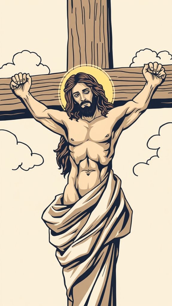vintage jesus cross artwork