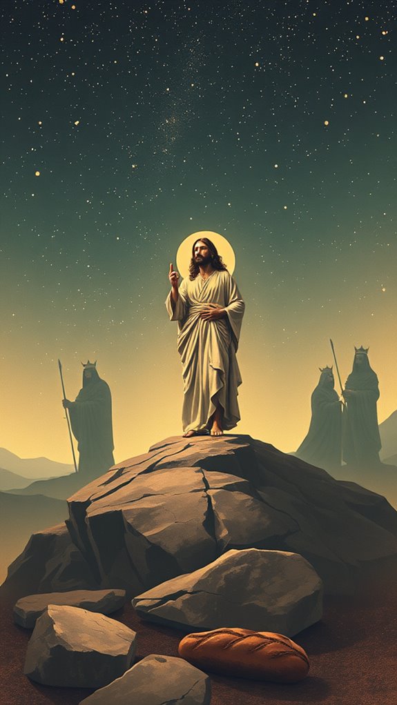 vintage jesus temptation illustration