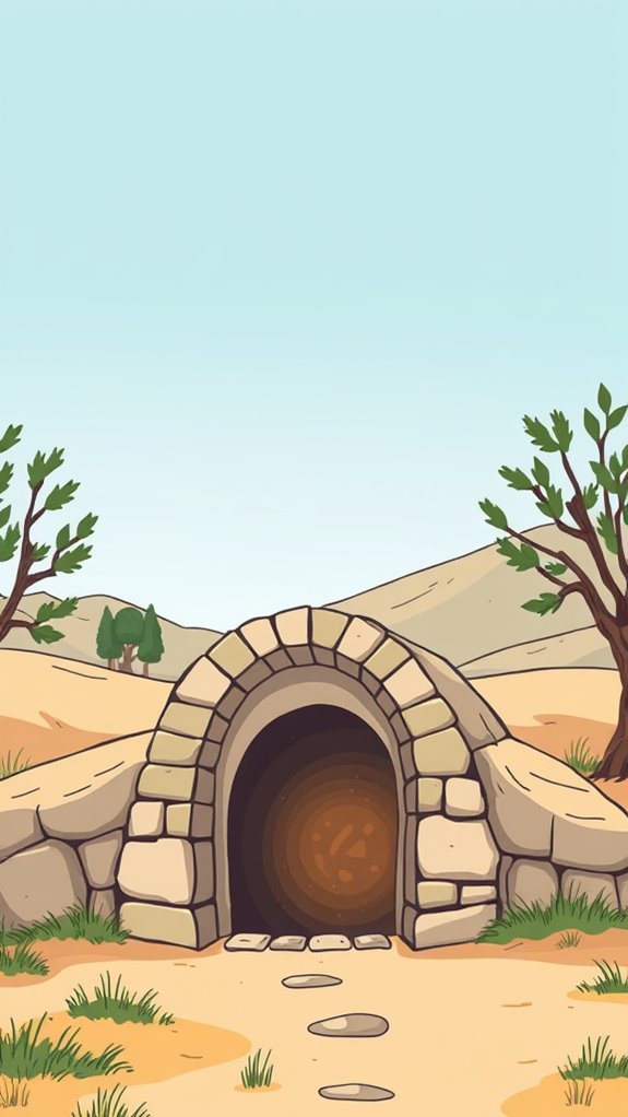 vintage jesus tomb clipart