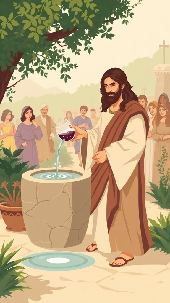 vintage jesus water wine