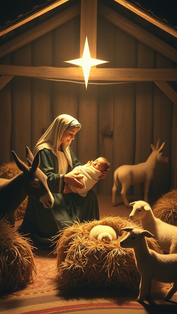 vintage nativity scene art