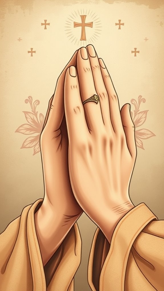 vintage praying hands artwork
