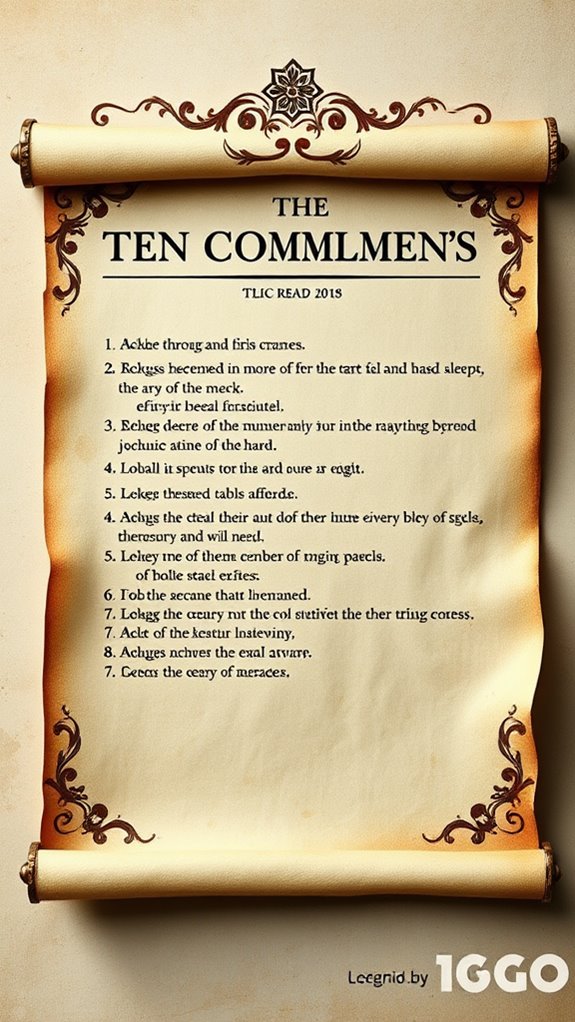 vintage scroll of commandments