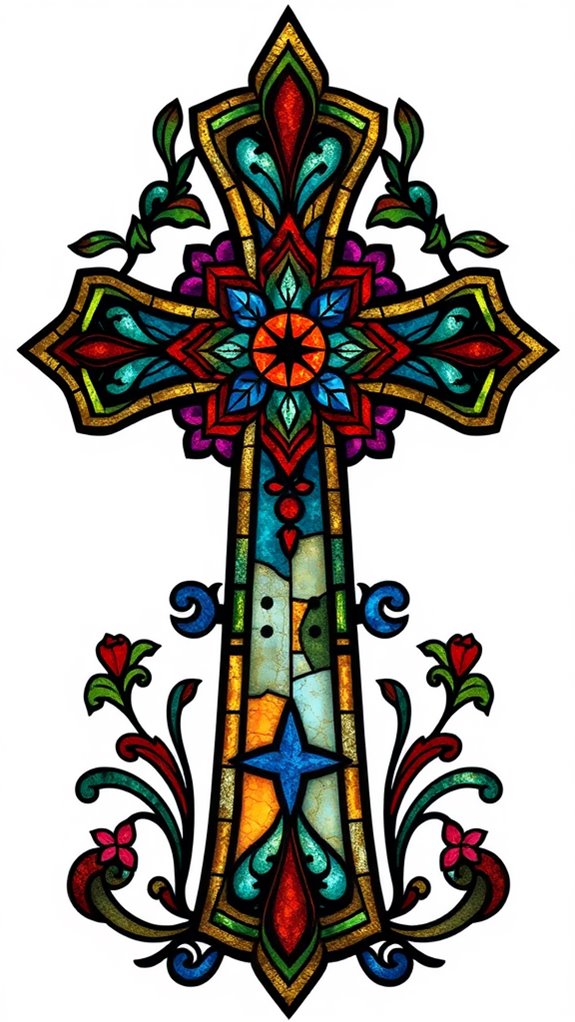 vintage stained glass crosses