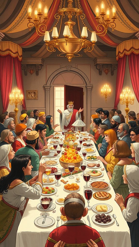 vintage wedding feast illustration