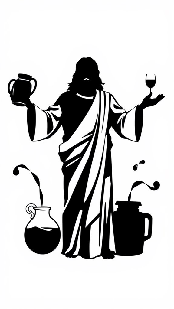 water to wine silhouette