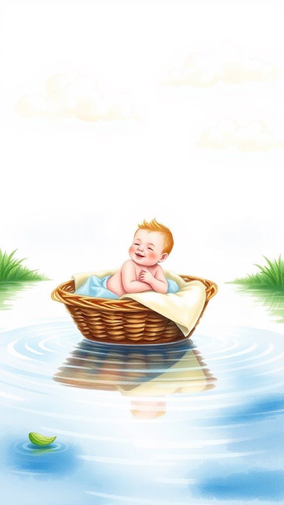 watercolor baby moses illustration