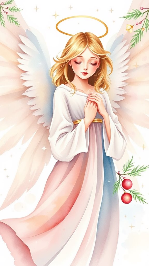 watercolor christmas angel clipart