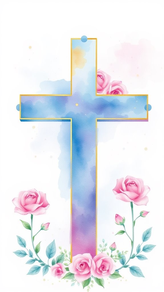 watercolor cross graphic design