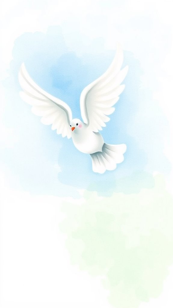 watercolor dove artwork creation
