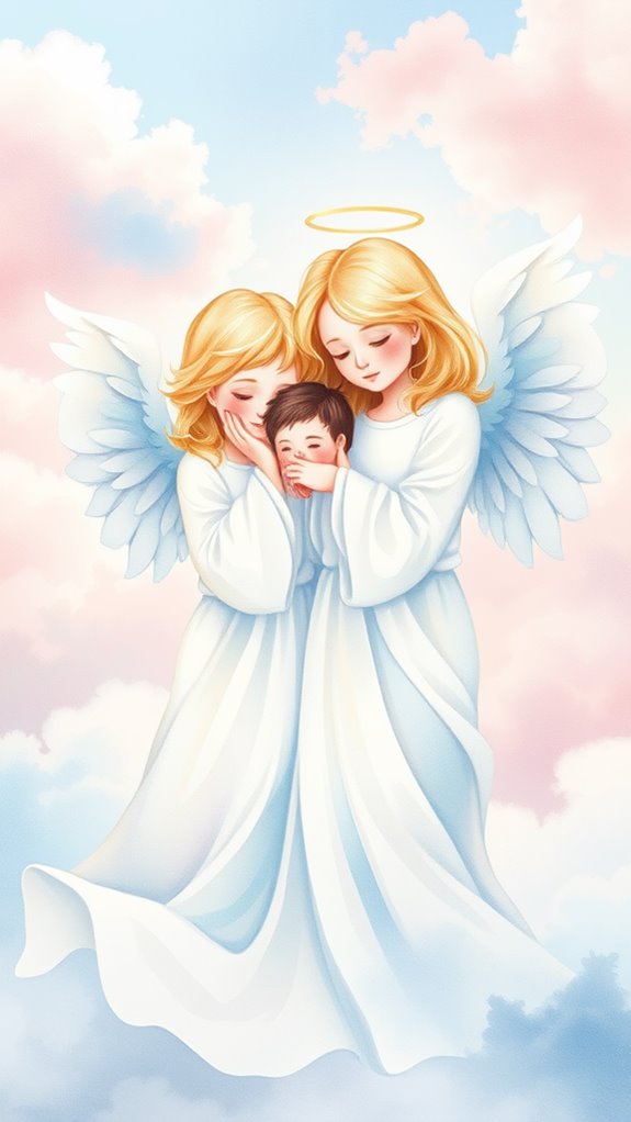 watercolor guardian angels clipart