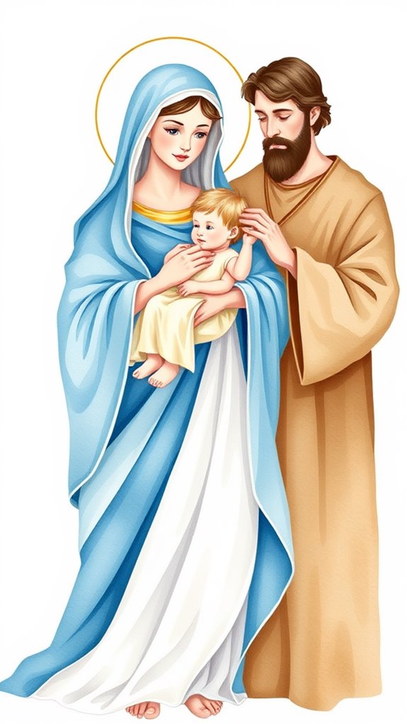 watercolor holy family clipart