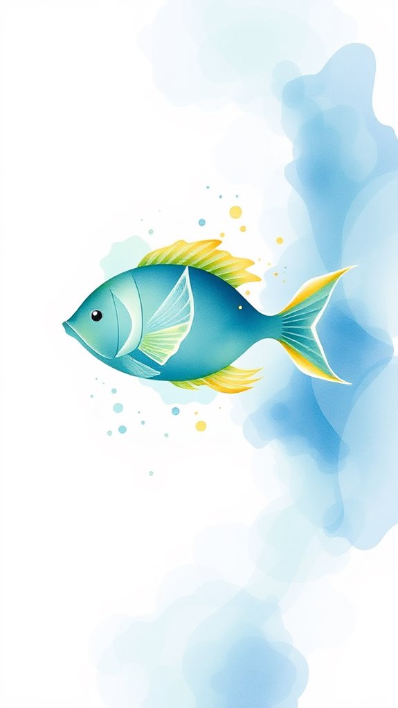 watercolor ichthys fish painting