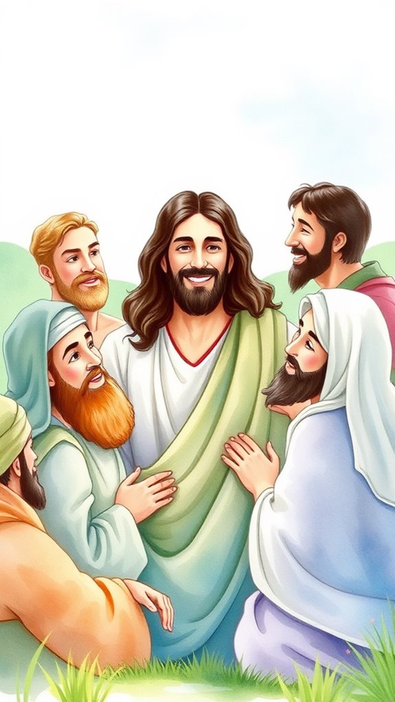 watercolor jesus and disciples
