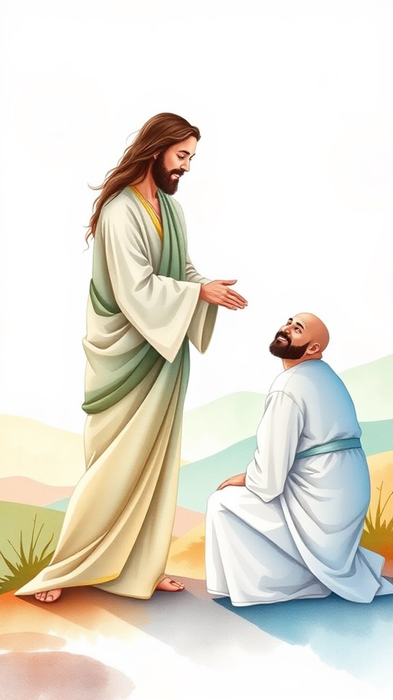 watercolor jesus forgives peter