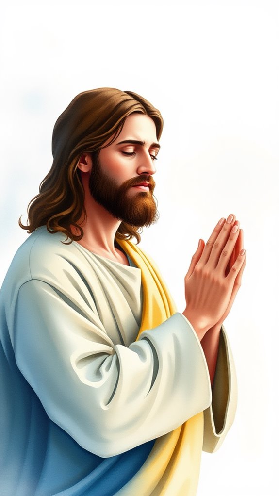 watercolor jesus praying artwork