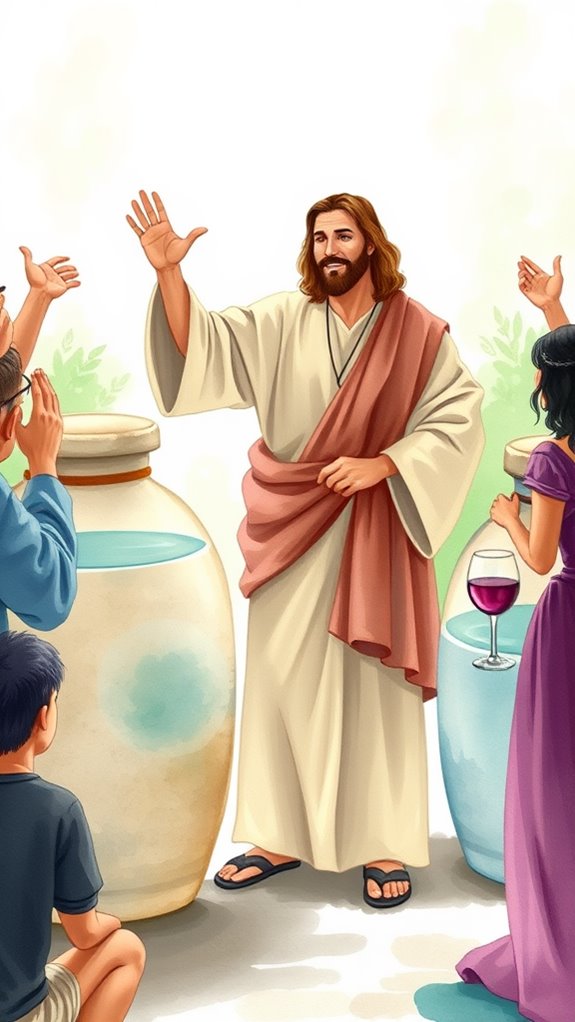watercolor jesus wine miracle