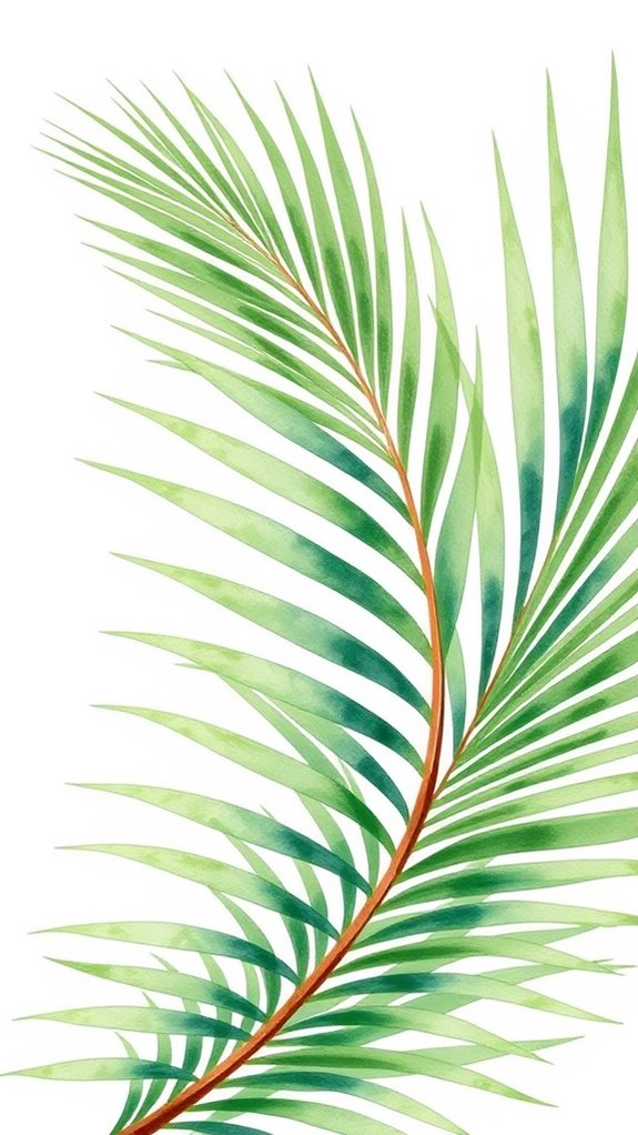 watercolor palm branch artwork