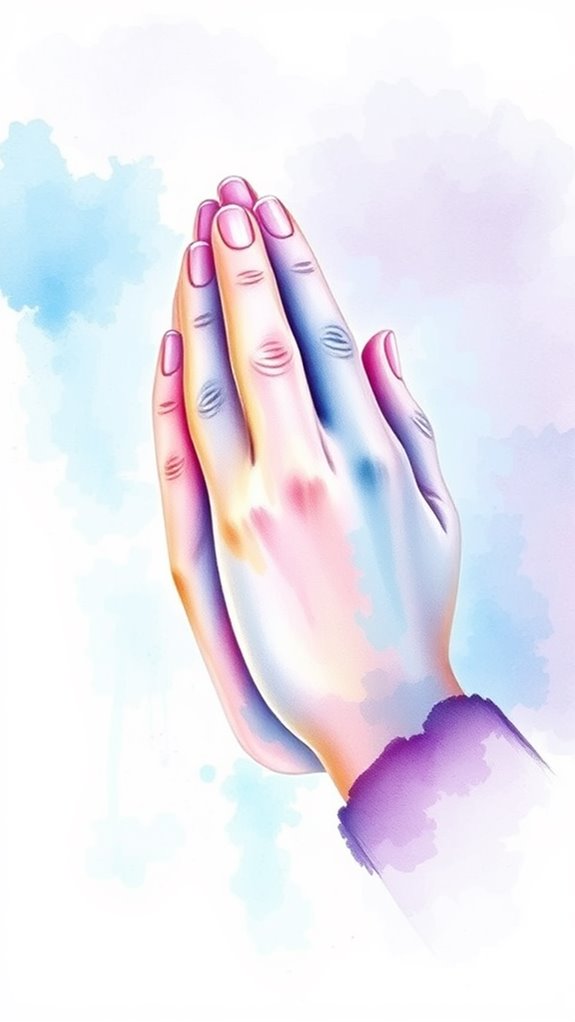 watercolor praying hands clipart