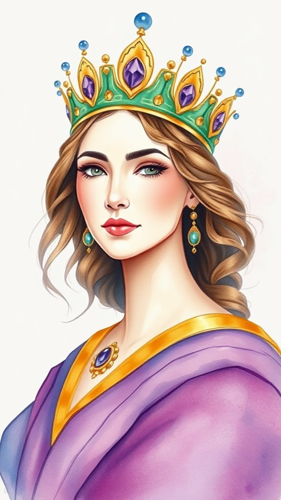 watercolor queen esther portrait