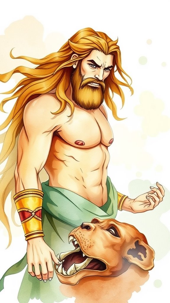 watercolor samson illustration clipart