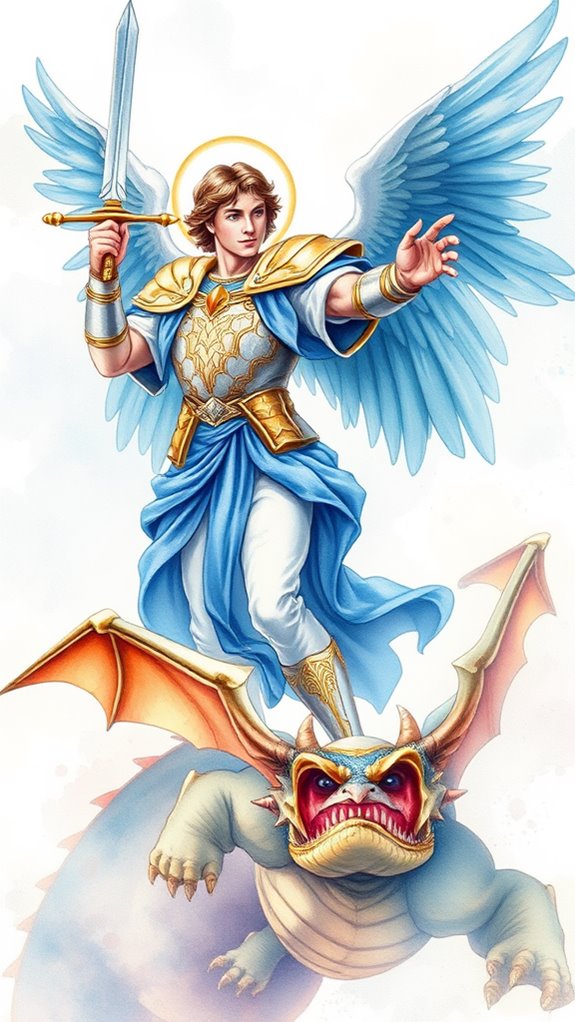 watercolor st michael illustration
