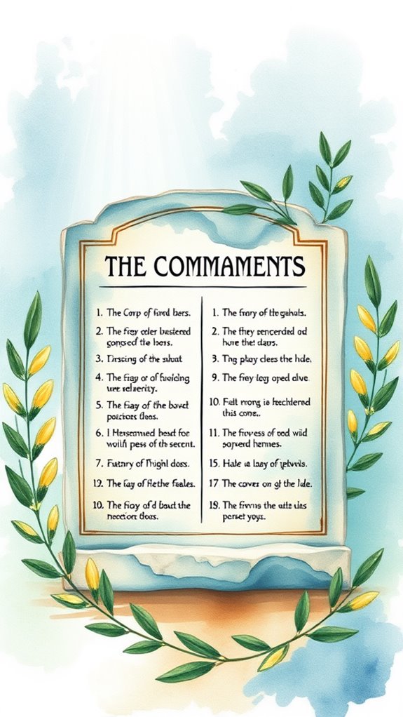 watercolor ten commandments art