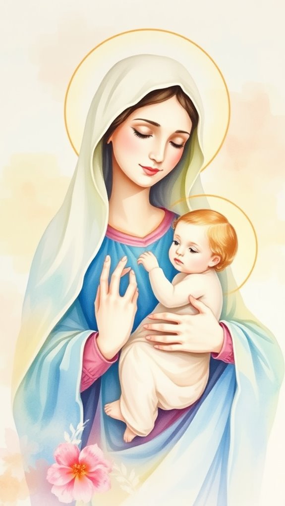 watercolor virgin mary artwork