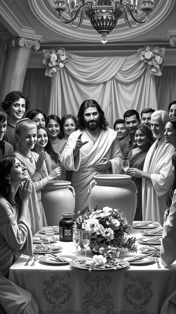 wedding celebration in monochrome