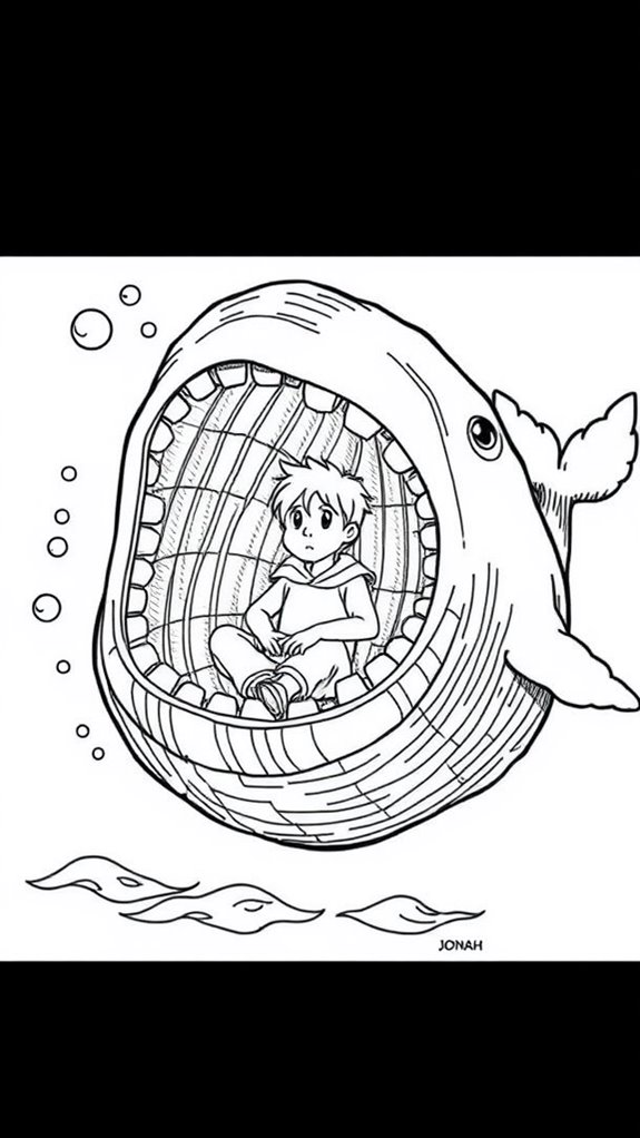 whale coloring page activity