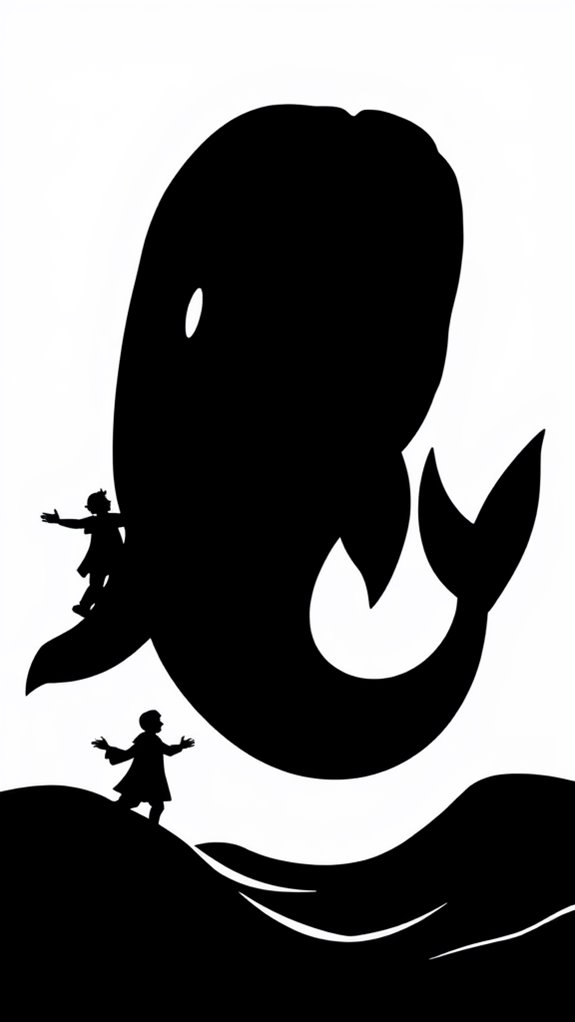 whale silhouette coloring page