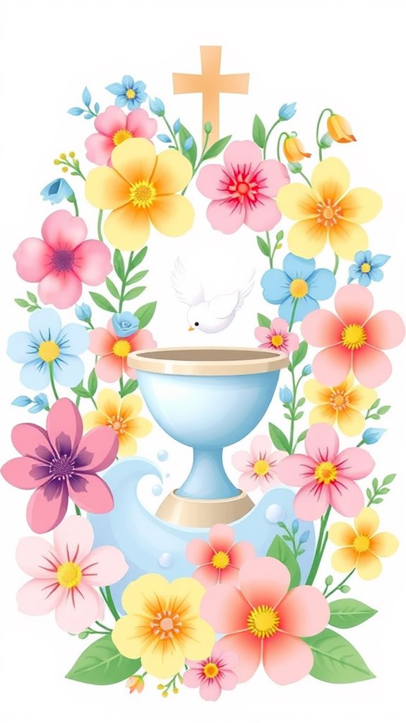 whimsical floral baptism imagery