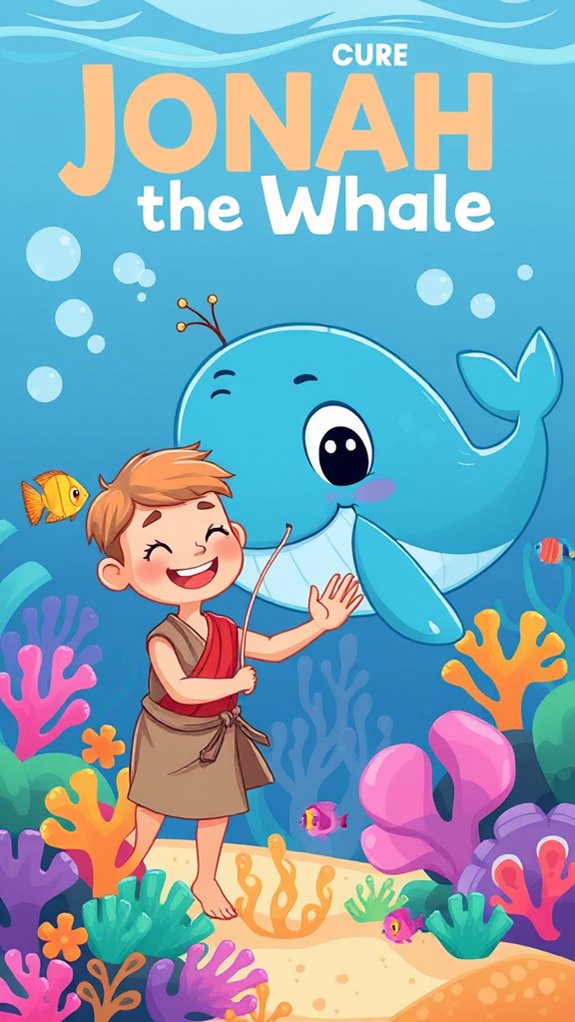 whimsical jonah whale artwork