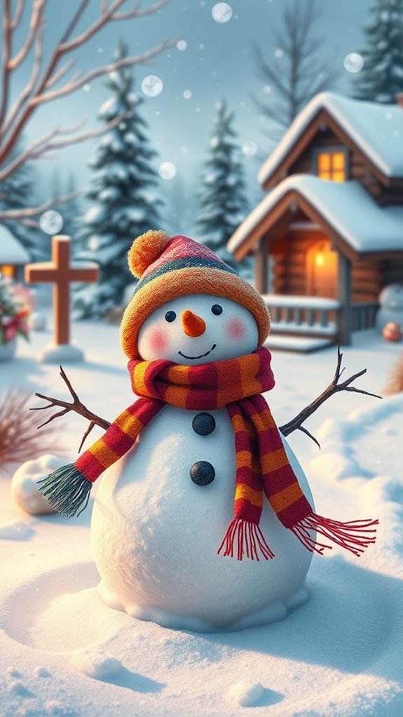 whimsical snowman artwork creation